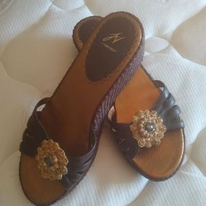 J.Vincent leather wedges size 7.5
